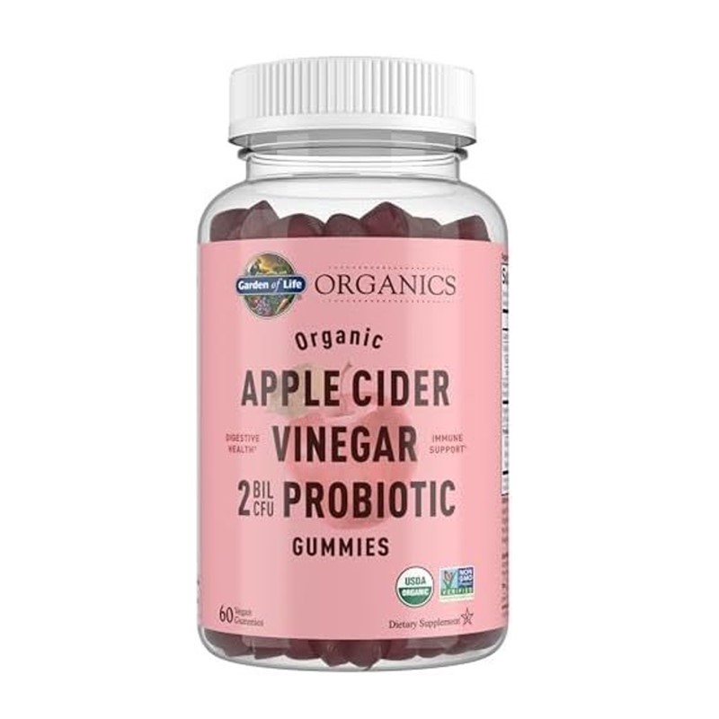 Curtin Life Organics Apple Cider Vinegar + Probiotics Organic Gummies 60 Count