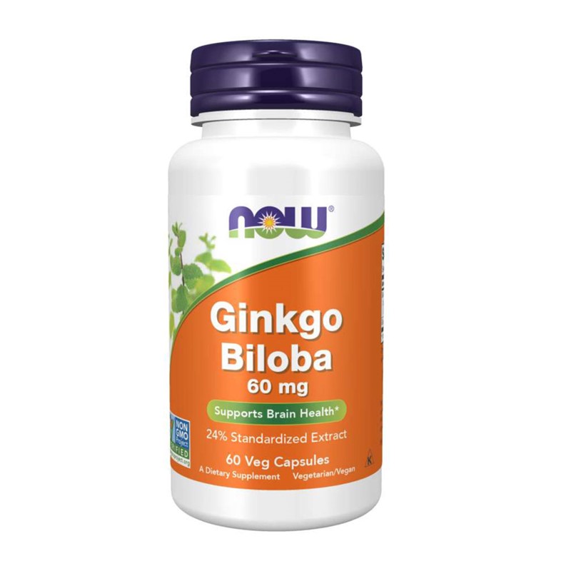 Ginkgo Biloba 60mg | Support Brain Health | 24% Standardized Extract 120 Veg Capsules