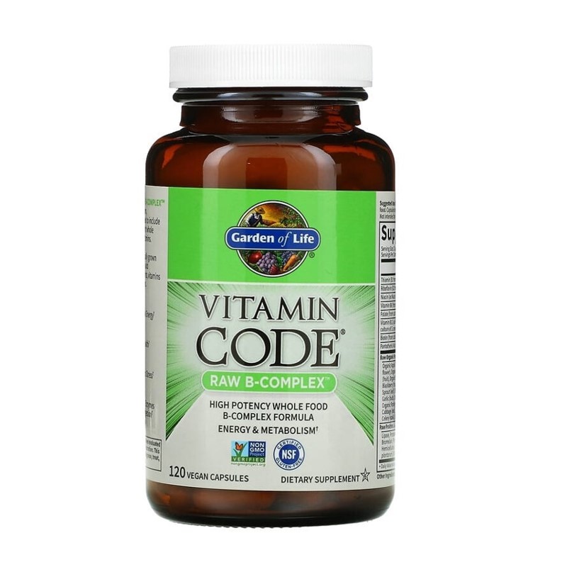 Garden of Life Vitamin Code – Raw B-Complex for Energy & Metabolism | 120 Vegan Capsules