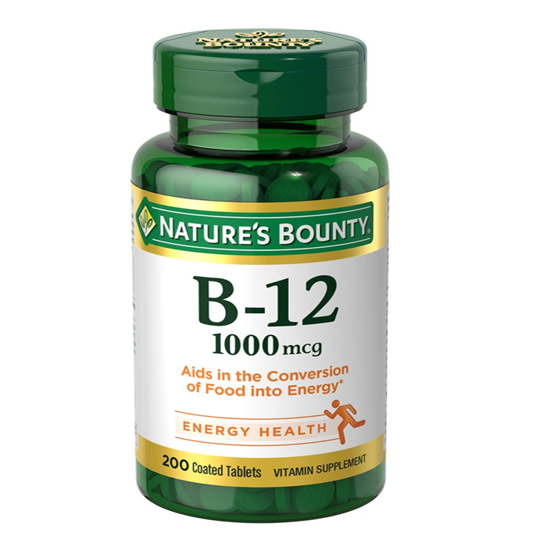 Nature's Bounty B-12 – 1000mcg Energy & Metabolism Support | 200 Tablets